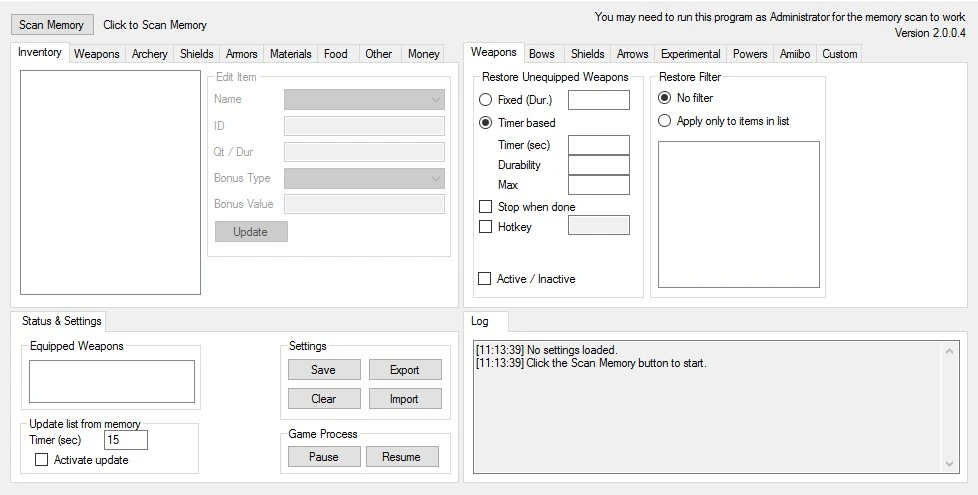 Legend of Zelda: Breath of the Wild: Игровой Редактор / Memory Editor [2.0.0.4]