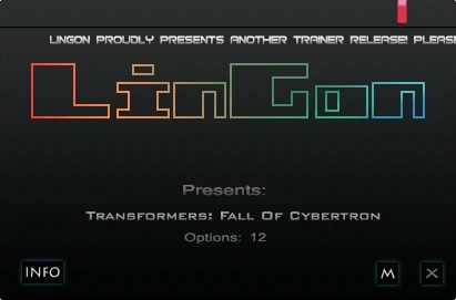 Transformers - Fall of Cybertron: Трейнер/Trainer (+12) [1.0] {LinGon}