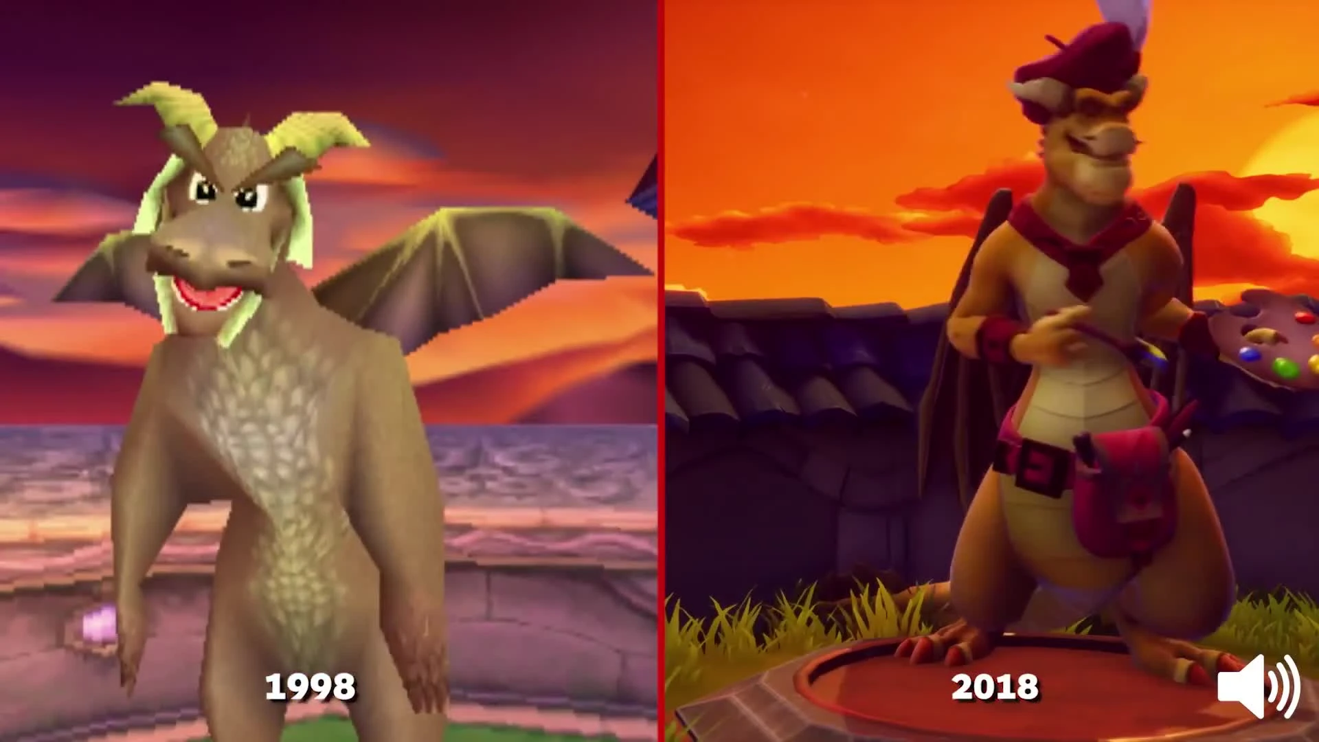 Сравнение - Spyro the Dragon: 1998 vs. 2018