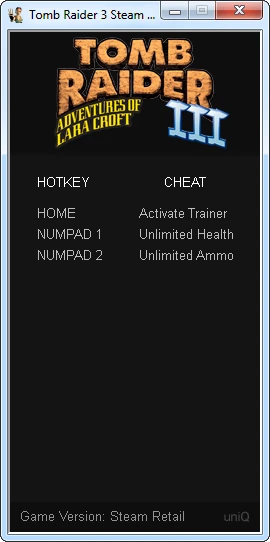 Tomb Raider 3: Adventures of Lara Croft: Трейнер/Trainer (+2) [1.0] {UNIQ}