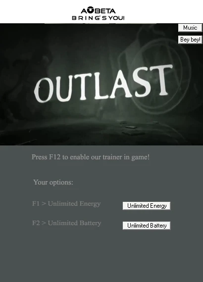 Outlast: Трейнер/Trainer (+2) [All Versions] {Linus / AOBeta}