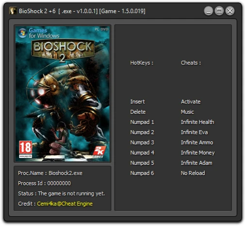BioShock 2: Трейнер/Trainer (+6) [1.5.0.019] {Cemi4ka}