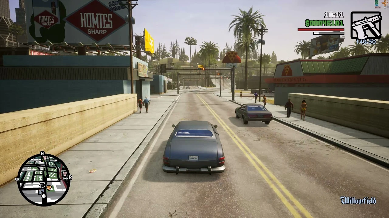 Grand Theft Auto: The Trilogy (San Andreas) "Увеличение числа пешеходов и трафика"