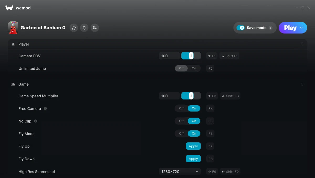 Garten of Banban 0 "Трейнер +15 от WeMod: Прыжки, полет, поле зрения и пр"