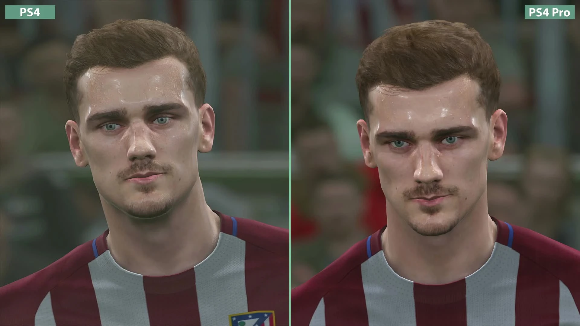 PES 2017 Сравнение графики PS4 vs. PS4 Pro 4K (Candyland)