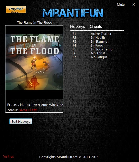 The Flame in the Flood: Трейнер/Trainer (+6) [0.5.002] {MrAntiFun}