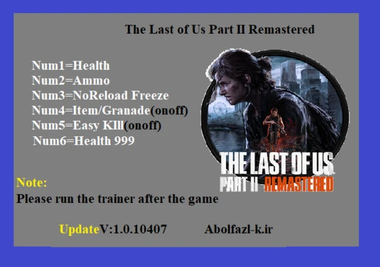 The Last of Us: Part 2 "Трейнер +6" [1.0] {Abolfazl.k}