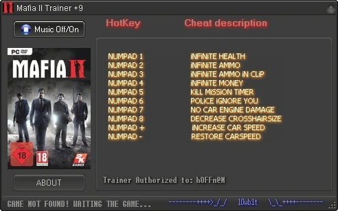 Mafia 2: Трейнер (+9) [1.01] {l0wb1t}