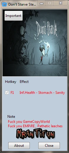 Don't Starve: Трейнер/Trainer (+3) [1.0] {MrAntiFun}