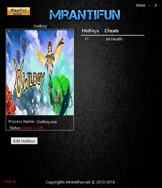 Owlboy: Трейнер/Trainer (+1: Бессмертие / Inf.Health) [0.0.6149.7242] {MrAntiFun}