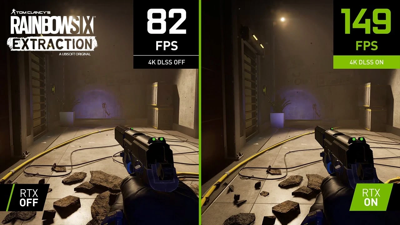 Демонстрация работы Nvidia DLSS в Rainbow Six Extraction