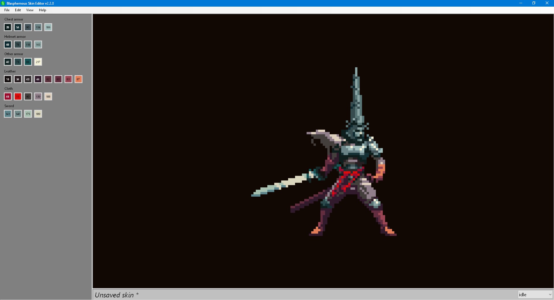 Blasphemous "Редактор скинов"