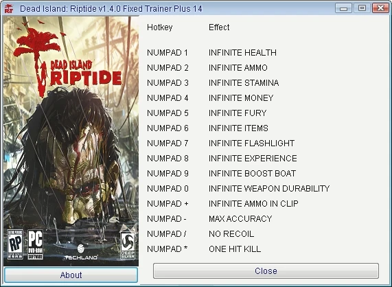 Dead Island - Riptide: Трейнер/Trainer (+14) [1.4.0] {INn / PlayGround.ru}