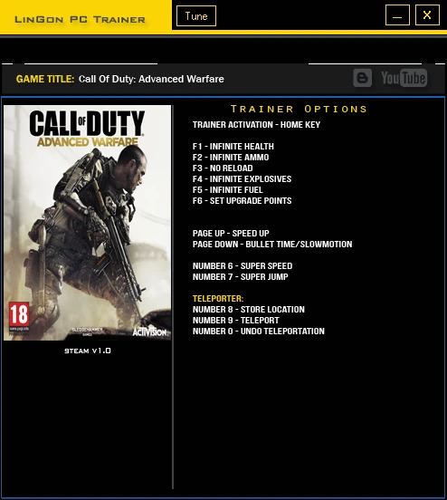 Call of Duty ~ Advanced Warfare: Трейнер/Trainer (+12) [1.0] {LinGon}