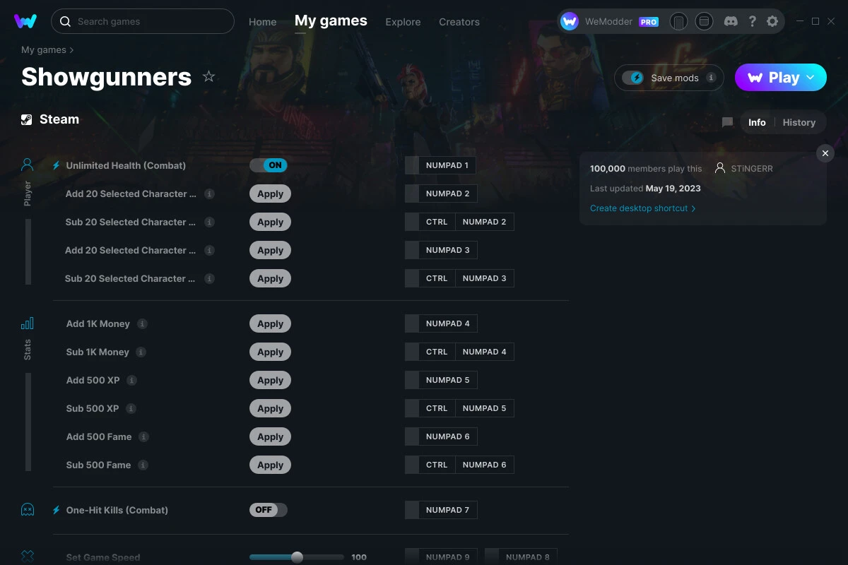 Showgunners "Трейнер +13" [UPD: 19.05.2023] {STiNGERR / WeMod}
