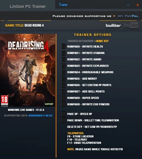 Dead Rising 4: Трейнер/Trainer (+13) [1.0.4] {LinGon}