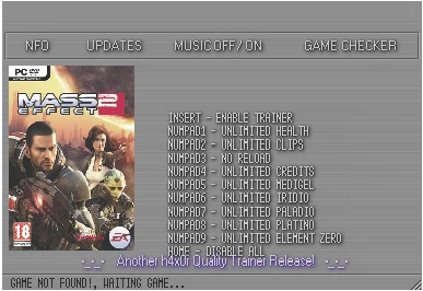 Mass Effect 2:  Трейнер (+9) [1.2 + DLC] {h4x0r}