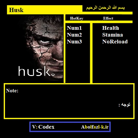 Husk: Трейнер/Trainer (+3) [1.0] {Abolfazl.k}