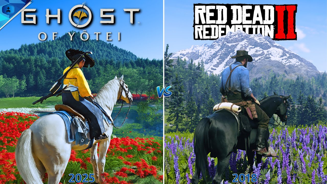 Ghost of Yotei сравнили с Red Dead Redemption 2 по физике, графике и прочим деталям