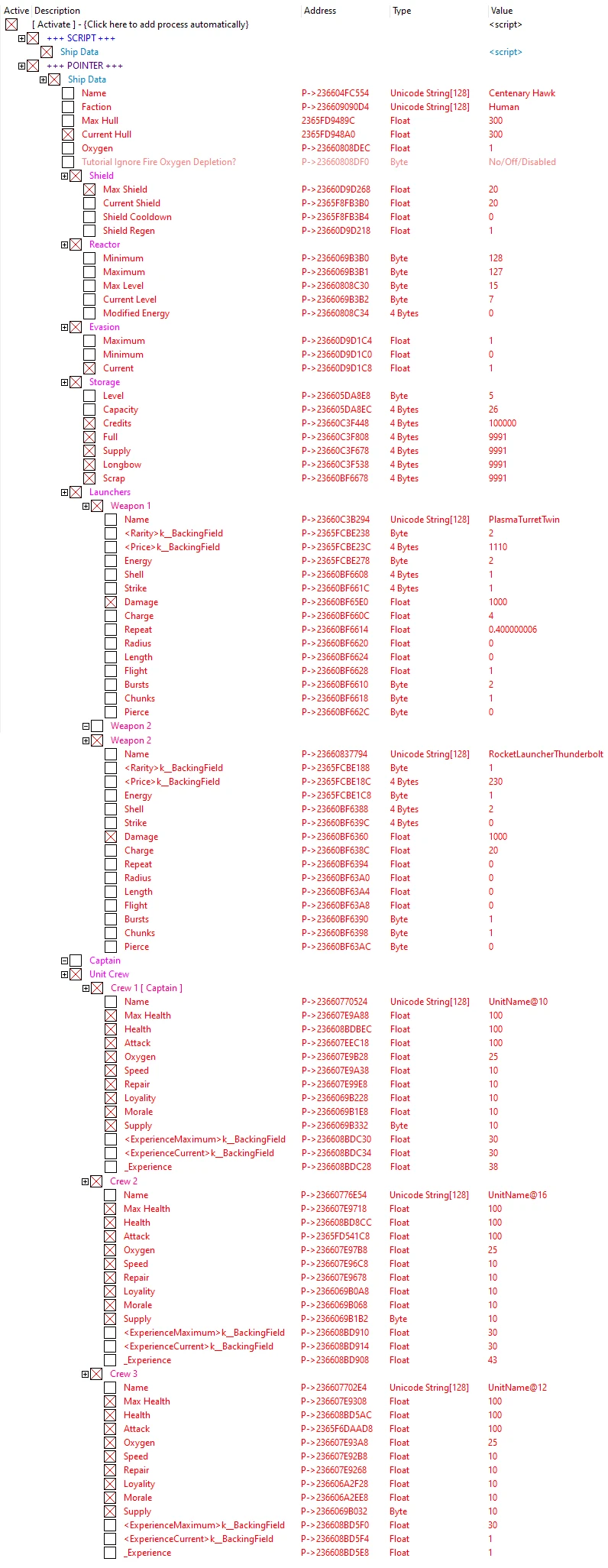 Trigon: Space Story "Таблица для Cheat Engine" [1.0.1.2114 Fixed] {ReskyAW/WintermuteX}