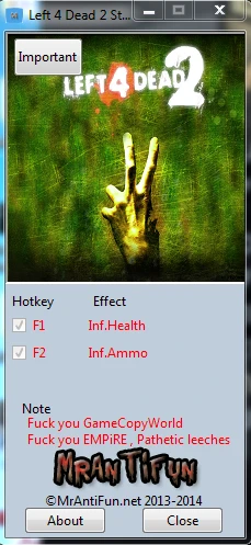 Left 4 Dead 2: Трейнер/Trainer (+2) [Last Steam Version] {MrAntiFun}
