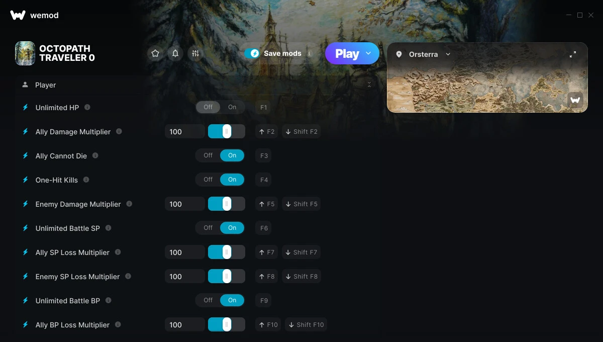 Octopath Traveler 0 "Трейнер +28 от WeMod: Редактор игрока и инвентаря"