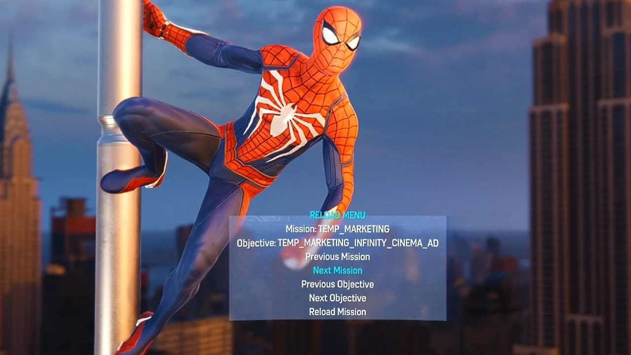 Marvel's Spider-Man "Мод меню отладки" [v1.0.1]