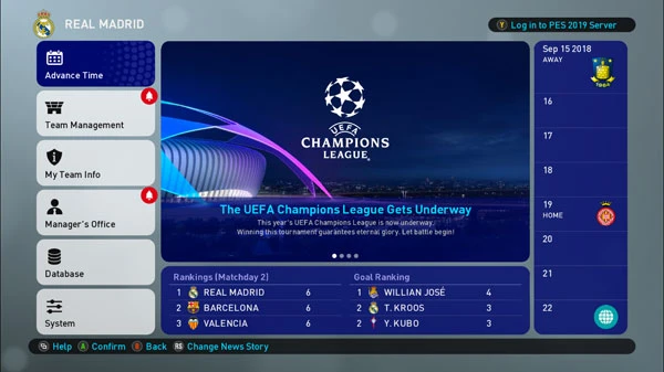 PES 2019 "Master League Graphics"