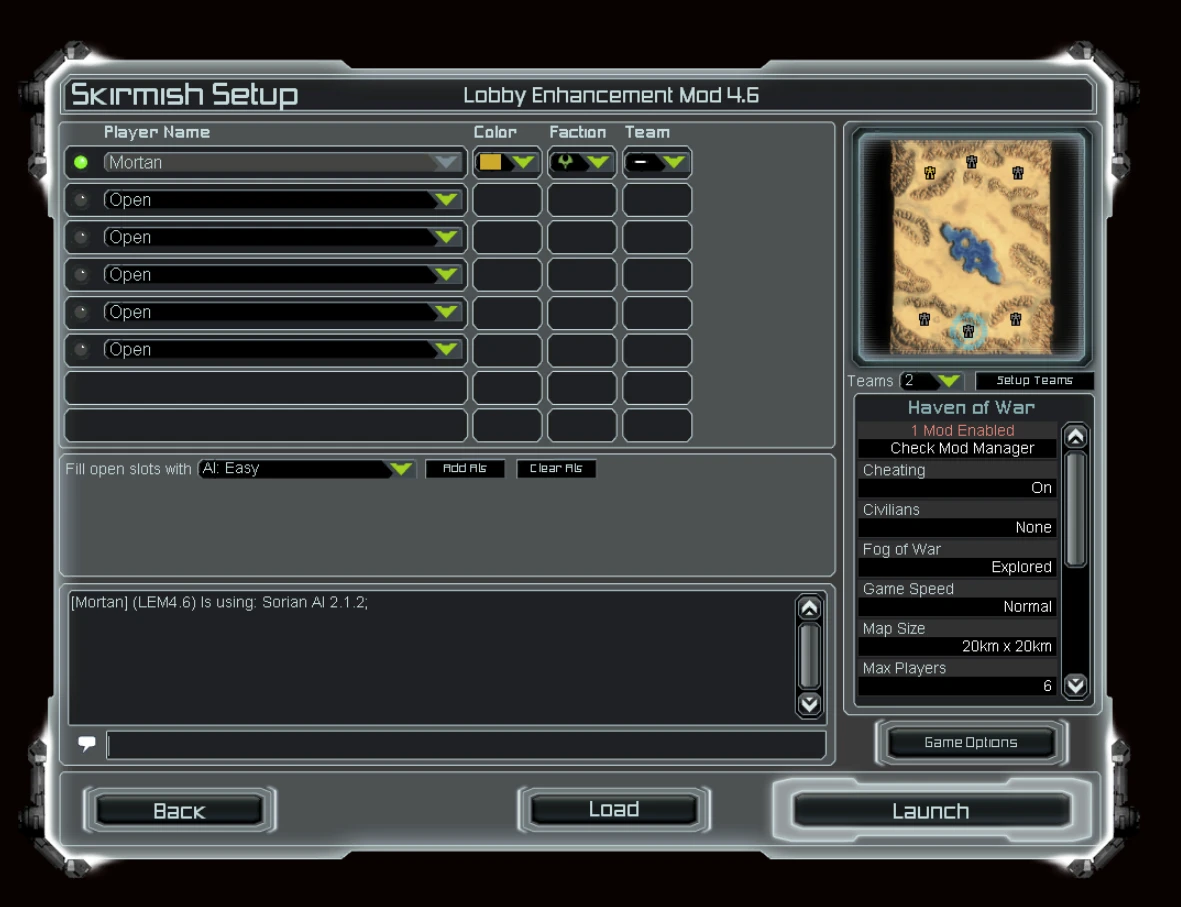 Supreme Commander "Мод Улучшенное Лобби" [v 4.6]