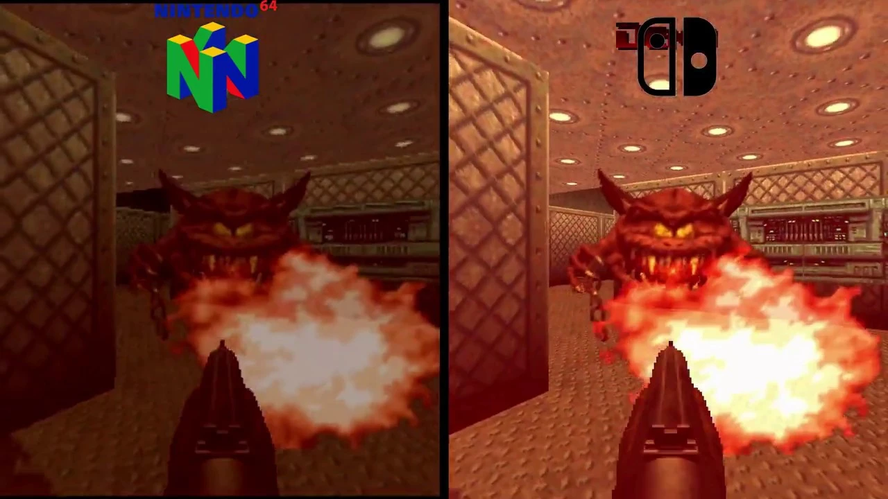 Появилось видео сравнение Switch против N64 в игре DOOM 64