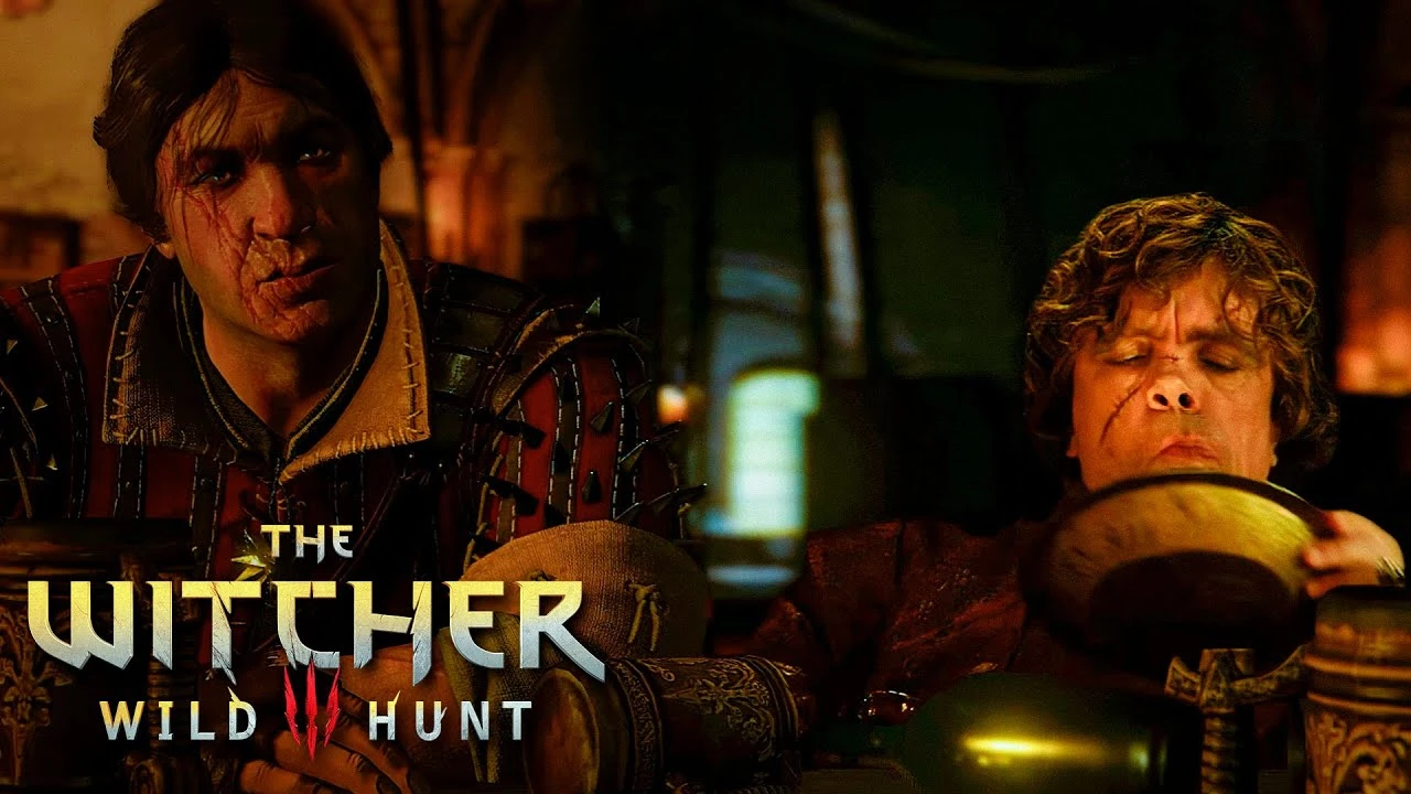 Тирион Ланнистер из "Игры престолов" много пьет с ведьмаками в The Witcher 3 в фанатском видео
