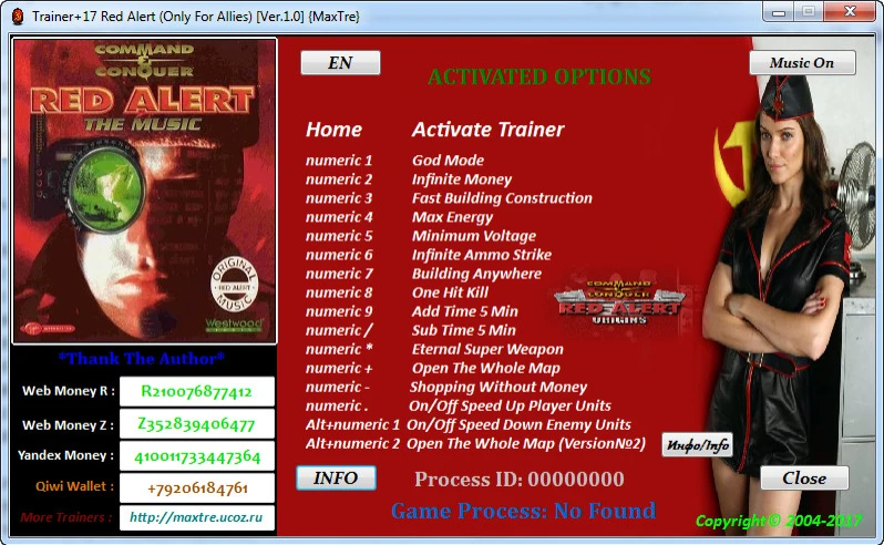 Command & Conquer: Red Alert: Трейнер/Trainer (+17: Allies + Soviet) [1.0] {MaxTre}