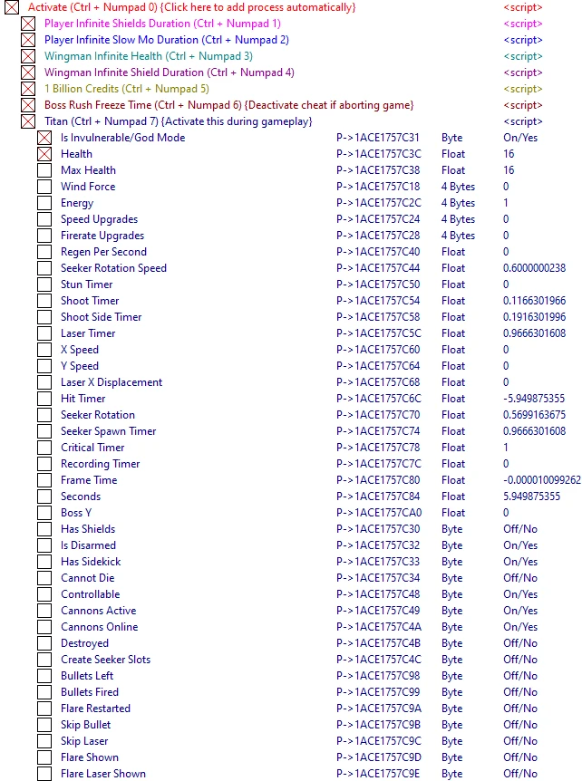 Hyper Echelon: Таблица для Cheat Engine [v1.0.0] {ndck76}