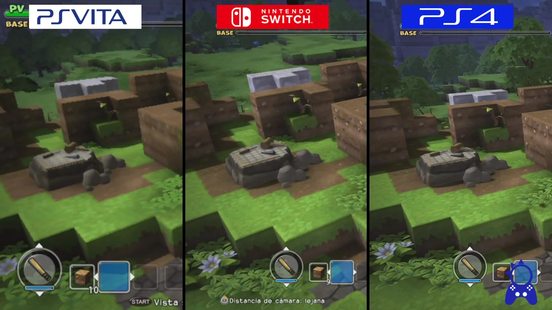 Dragon Quest Builders | Switch vs Vita vs PS4 | Сравнение графики