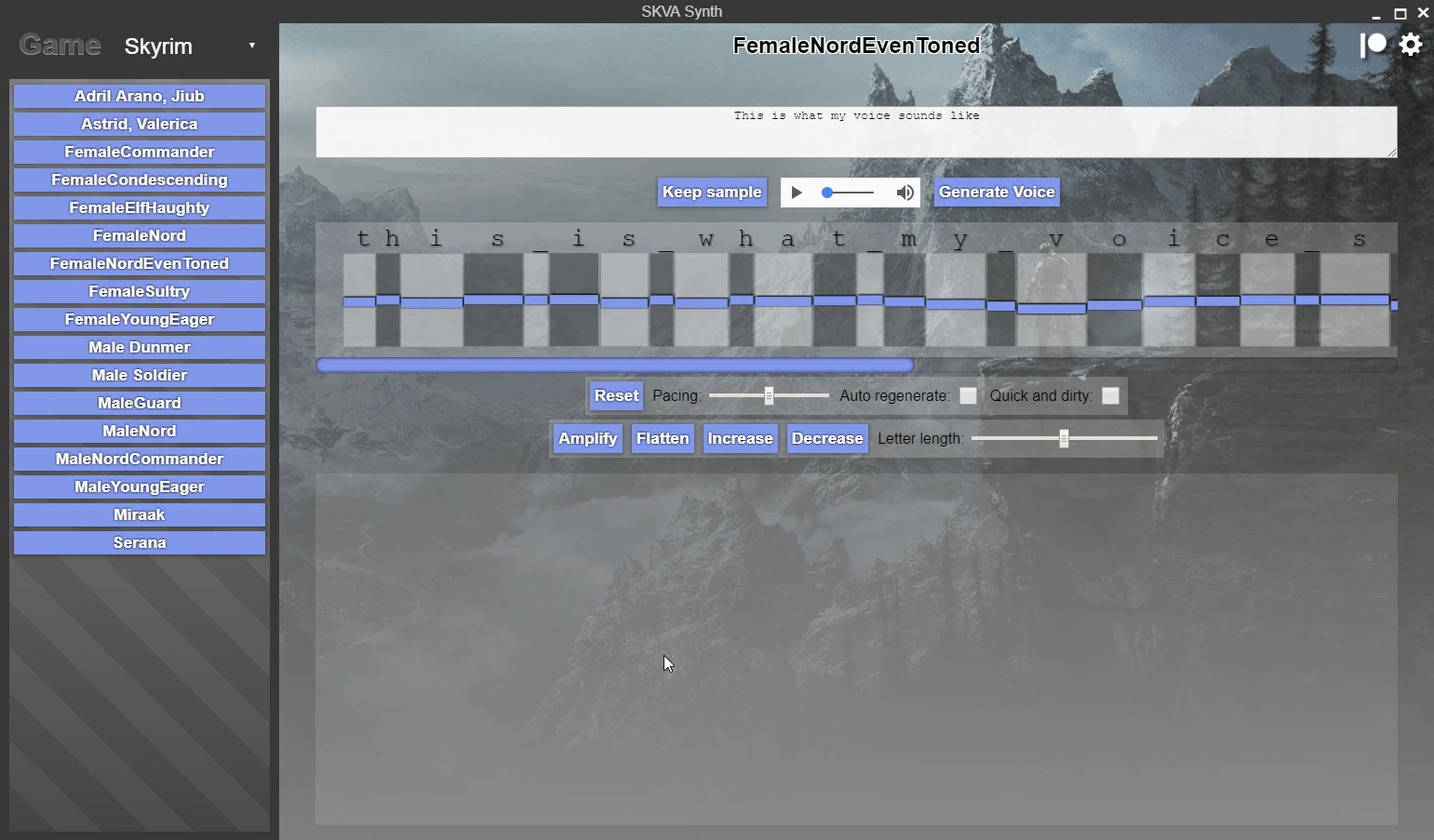 Skyrim SE "Синтезатор озвучки на основе персонажей Bethesda"