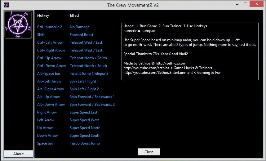 The Crew: Трейнер/Trainer (+16) [1.0.3.0: V2 - MovementZ] {Sethioz}