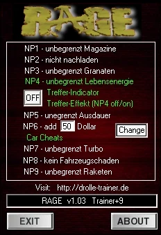Rage: Трейнер/Trainer (+9) [1.03] {dR.oLLe}