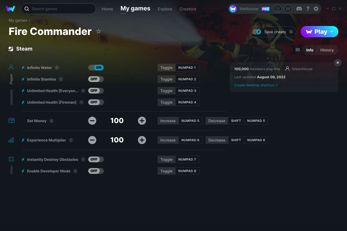 Fire Commander "Трейнер +8" [UPD: 08.08.2022] {GreenHouse / WeMod}