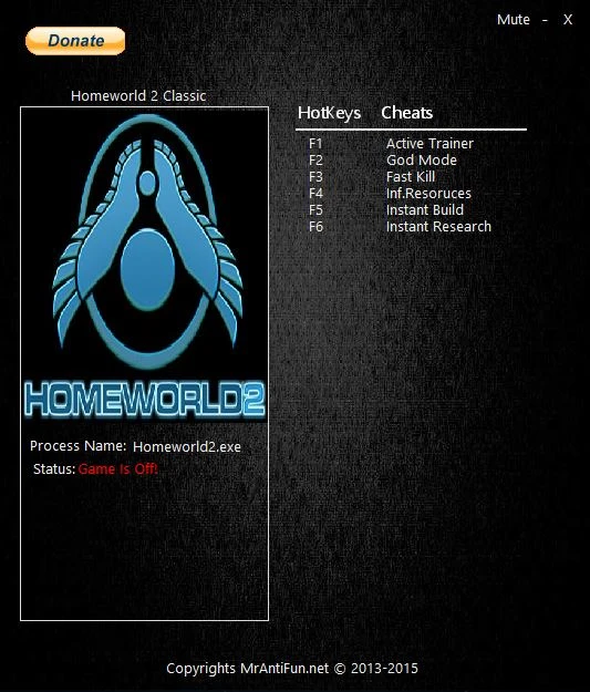 Homeworld 2 ClassicТрейнер/Trainer (+5) [1.21] {MrAntiFun}
