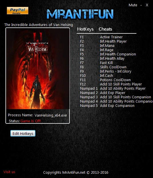The Incredible Adventures of Van Helsing - Final Cut: Трейнер/Trainer (+17) [1.04 64 Bit] {MrAntiFun}