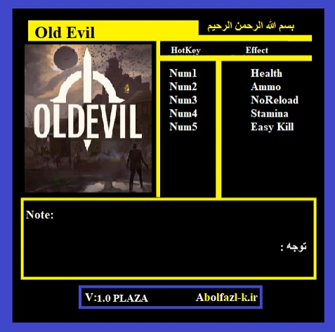 Old Evil: Трейнер/Trainer (+5) [1.03] {Abolfazl.k}