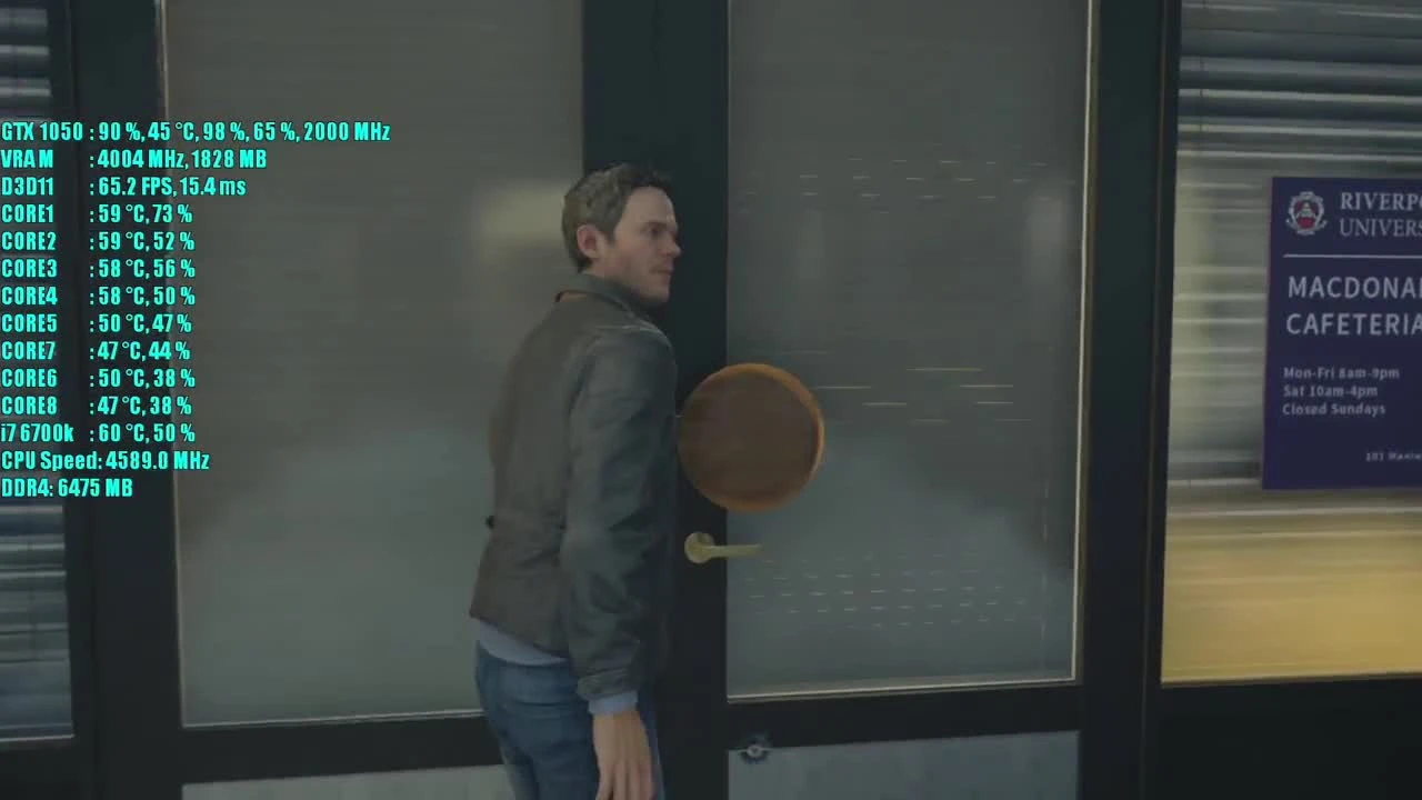 Quantum Break GTX 1050 2GB OC | 1080p | Фреймрейт тест