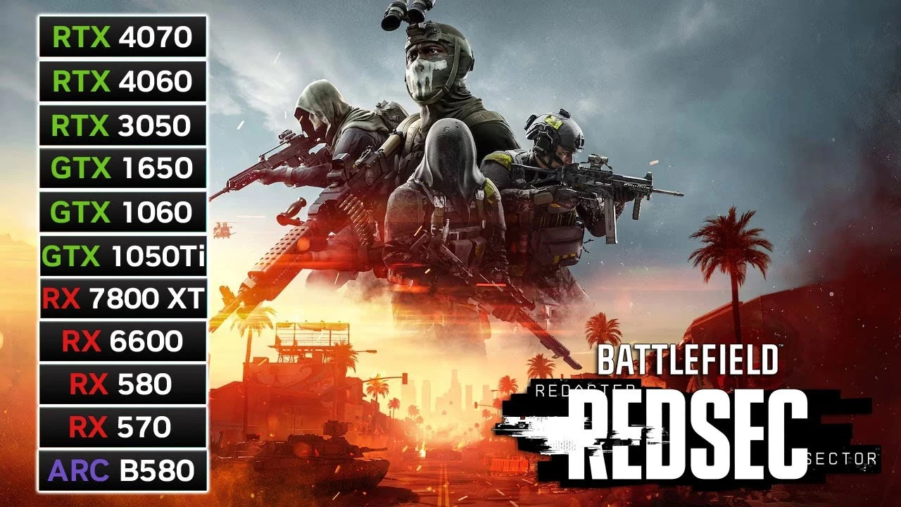 Как работает бесплатная Battlefield REDSEC на 11 разных видеокартах