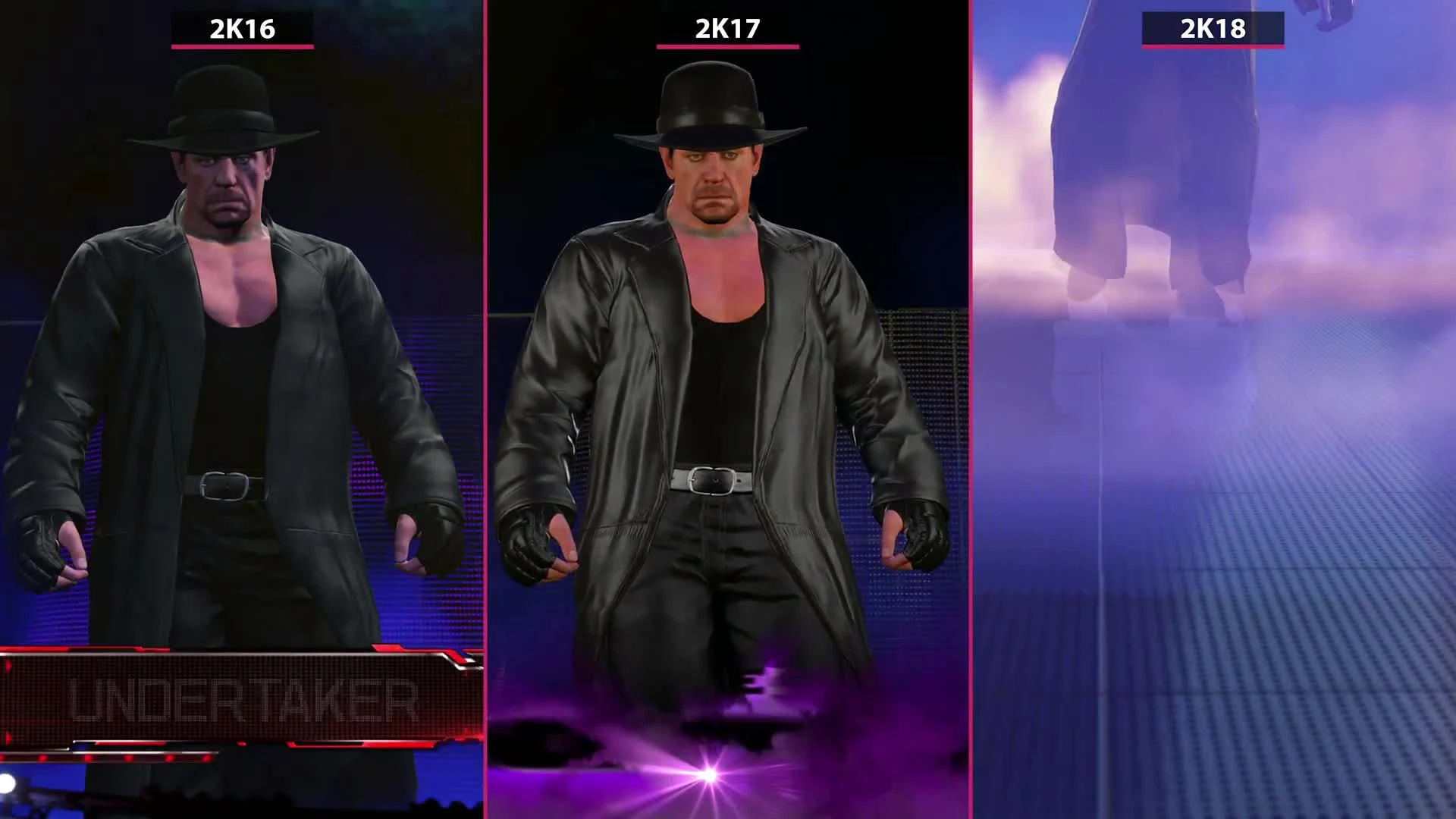 Сравнение выхода Гробовщика - WWE 2K16 vs. 2K17 vs. 2K18 (Candyland)