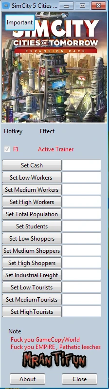 SimCity 5 ~ Cities Of Tomorrow: Трейнер/Trainer (+13) [Offline Version] {MrAntiFun}