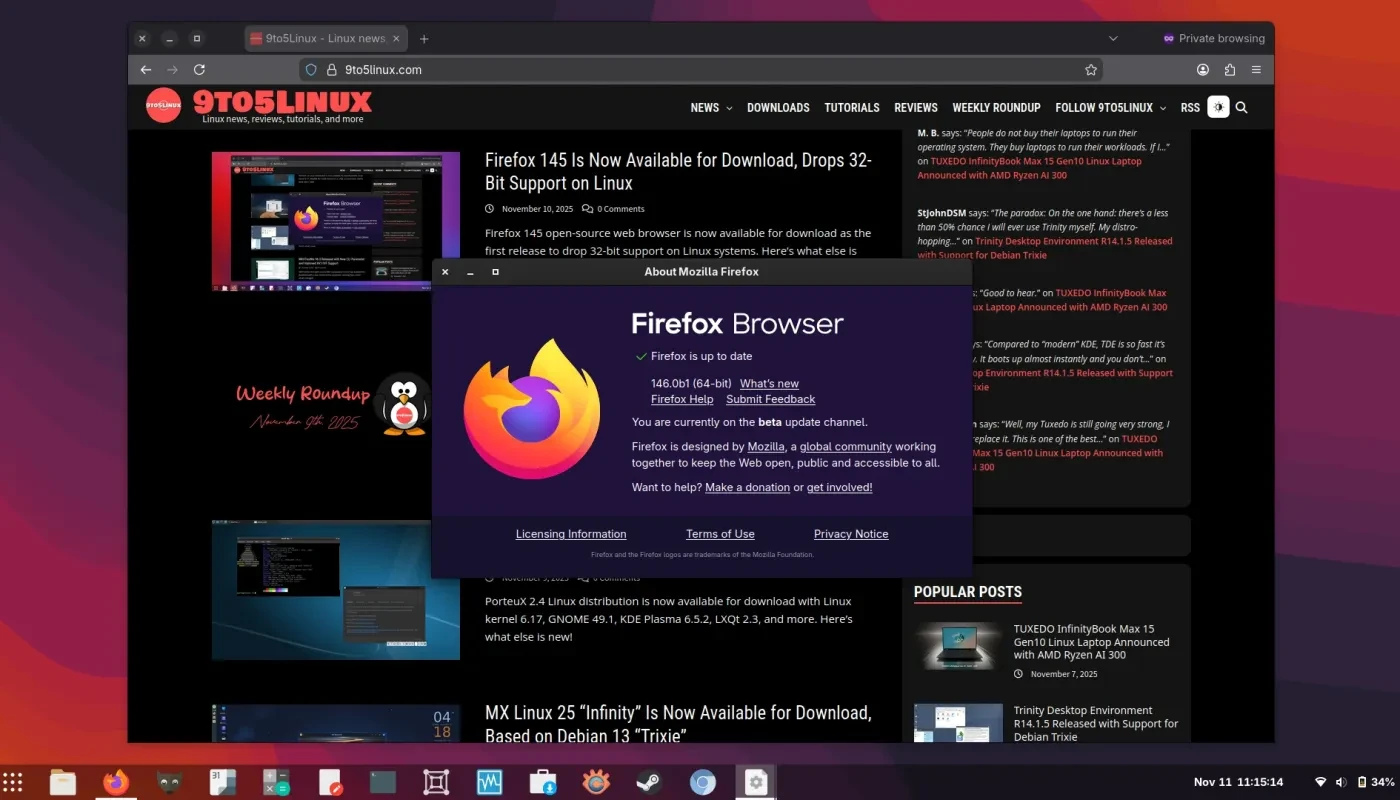 Mozilla выпустила Firefox 146 в публичную бету: предпросмотр ссылок с ИИ и другие нововведения