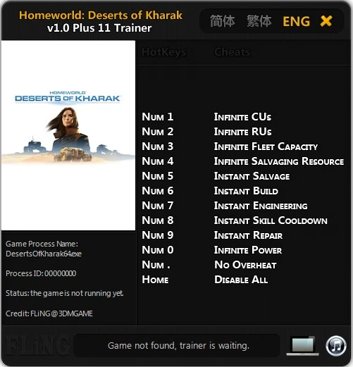 Homeworld: Deserts of Kharak: Трейнер/Trainer (+11) [1.0] {FLiNG}