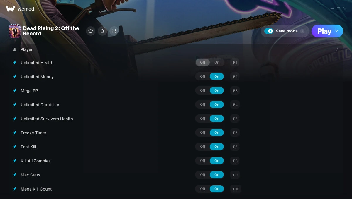 Dead Rising 2: Off the Record "Трейнер +10: здоровье, деньги, опыт, бессмертные выжившие, таймер" {MrAntiFun / WeMod}