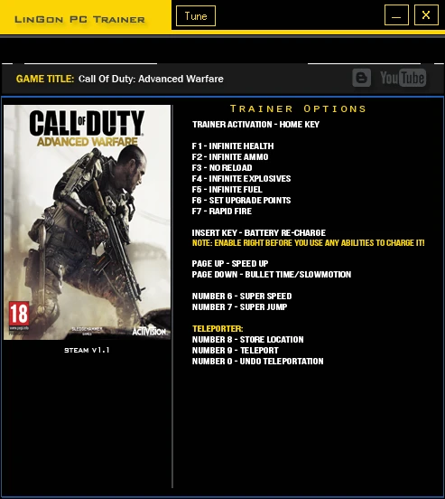 Call of Duty ~ Advanced Warfare: Трейнер/Trainer (+14) [1.1] {LinGon}
