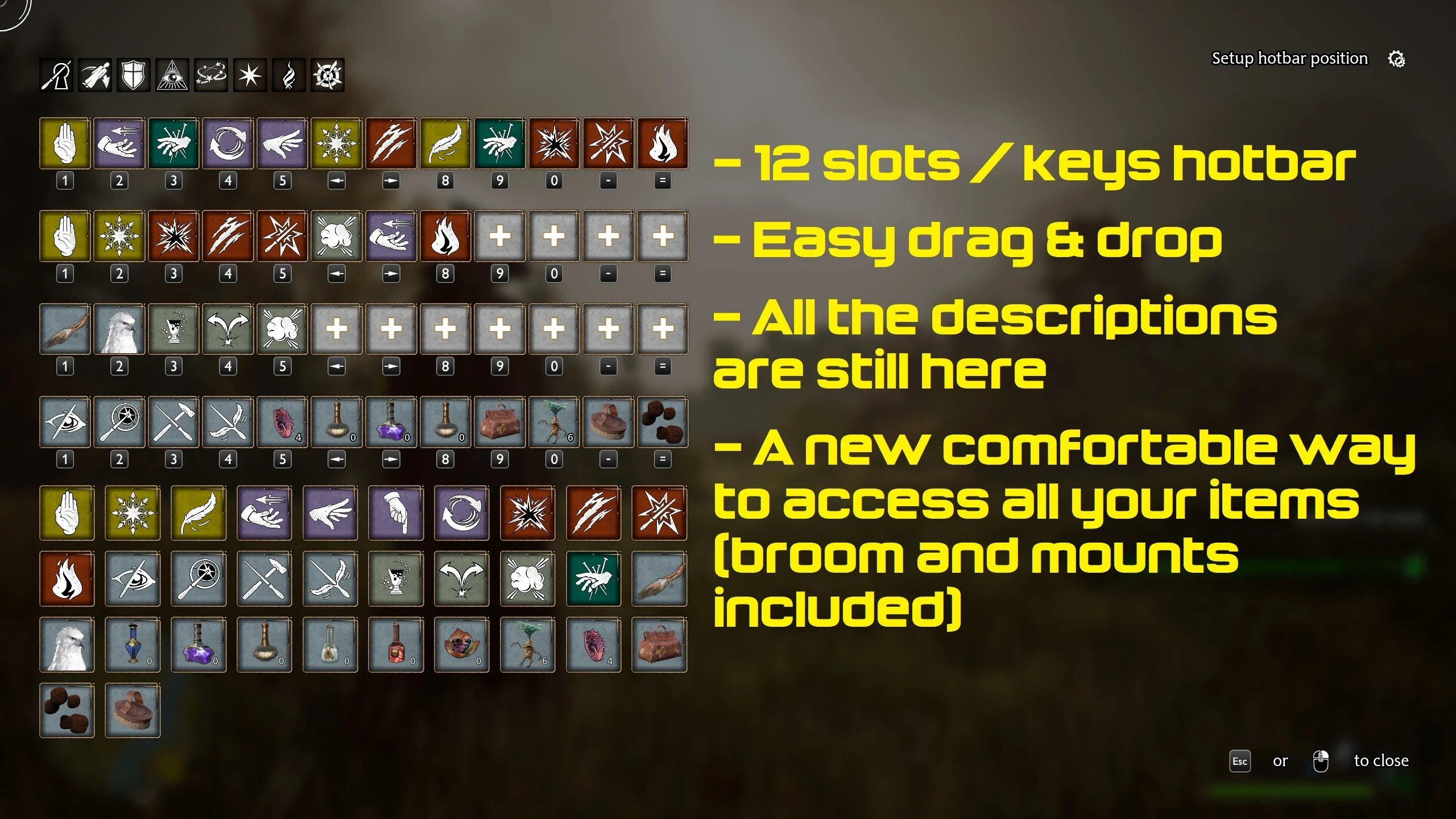 Hogwarts Legacy "Расширенная панель быстрого доступа для заклинаний" [v0.9.3]